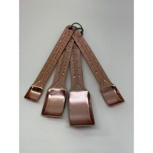 VTG Rectangular Measure Spoons Aluminum Copper Retro 4 Set 1/2 tsp tsp Tbsp